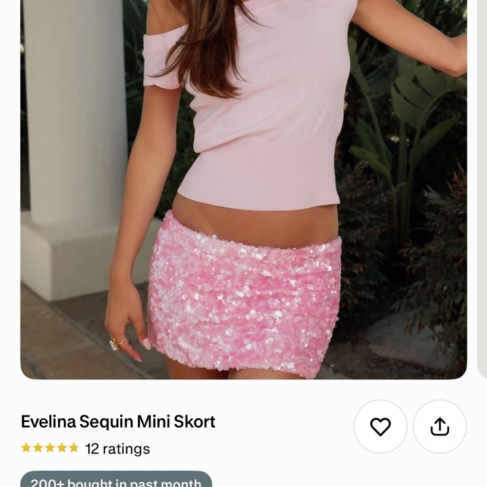 Pink Sequin Mini Skirt